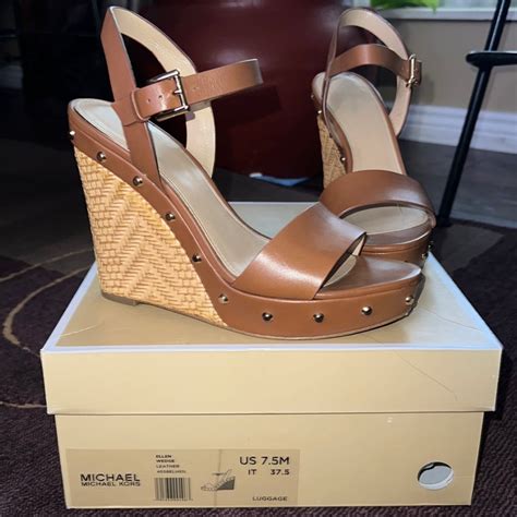 michael kors ellen leather wedge optic white|Ellen Leather Wedge .